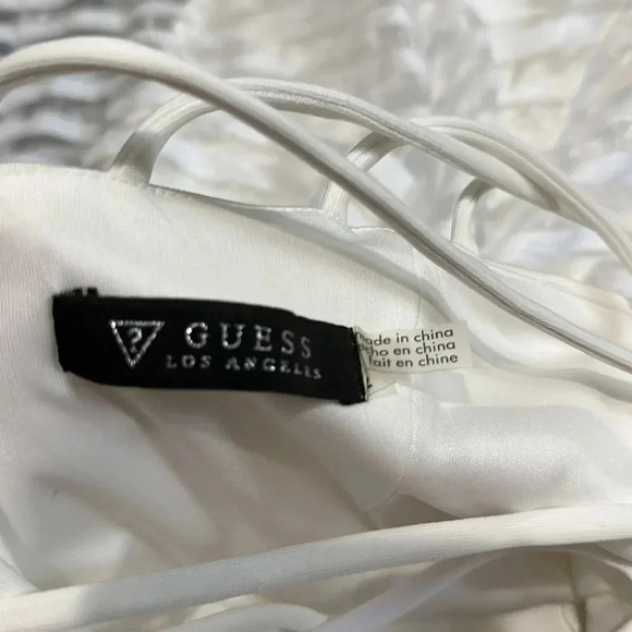 Guess White fit and flare dress size 2 strappy halter dress - Picture 6 of 7